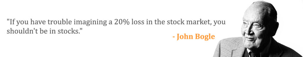 Quote by John Bogle on staying invested despite market losses